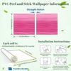 Pink Gradient Waves Wallpaper 22.83"X118" Waterproof Wallpaper for Living Room/Bedroom/Bathroom PVC Wall Sticker