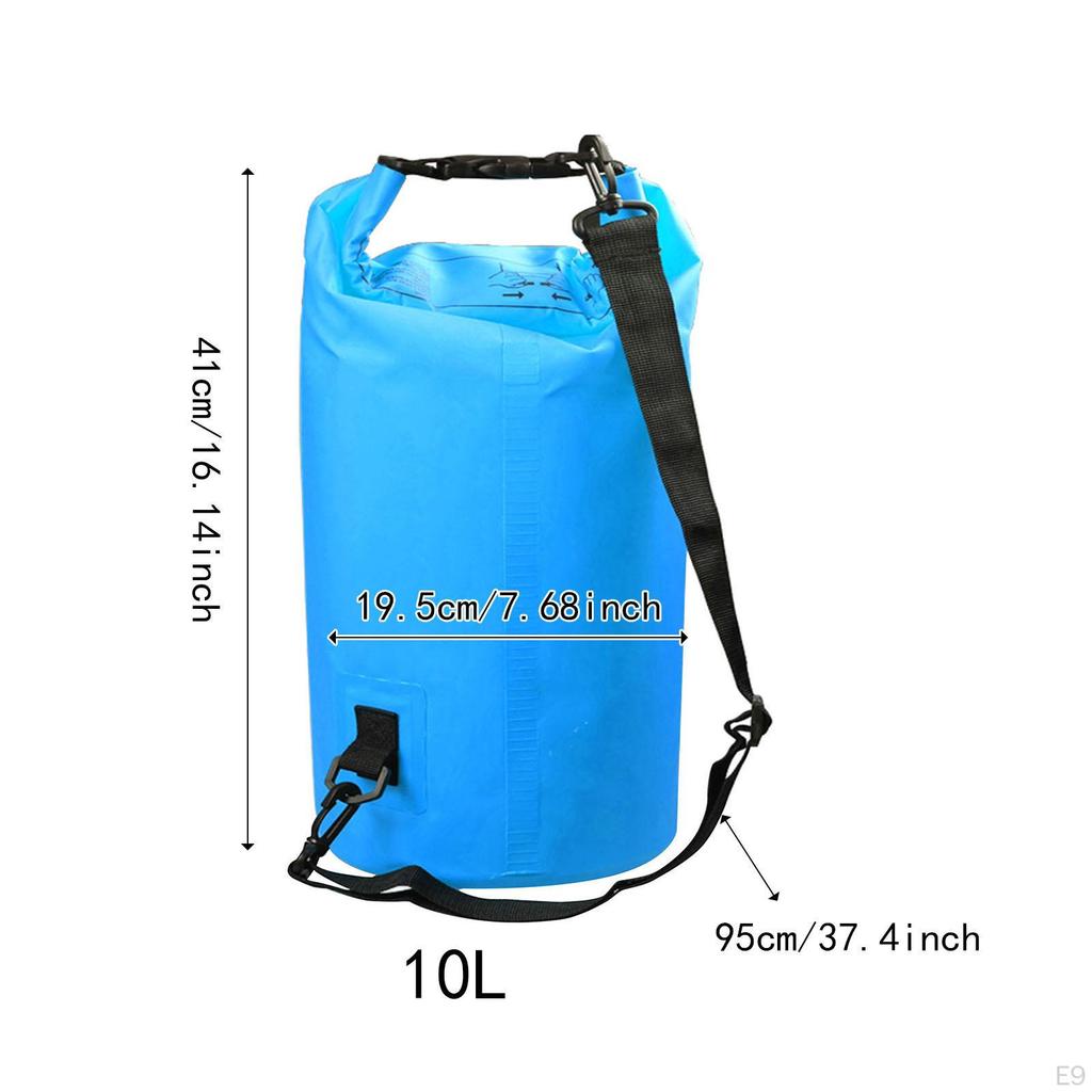 10L Waterproof Roll Bag, Portable Airtight for Skiing, Snowboarding, Surfing, Rafting, Beach