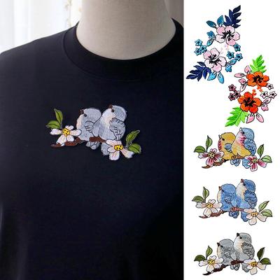 1Pc Bird Patch Cartoon Cloth Sticker DIY Clothing Decoration Faishon Flower Patch Embroidered Cheongsam Patch