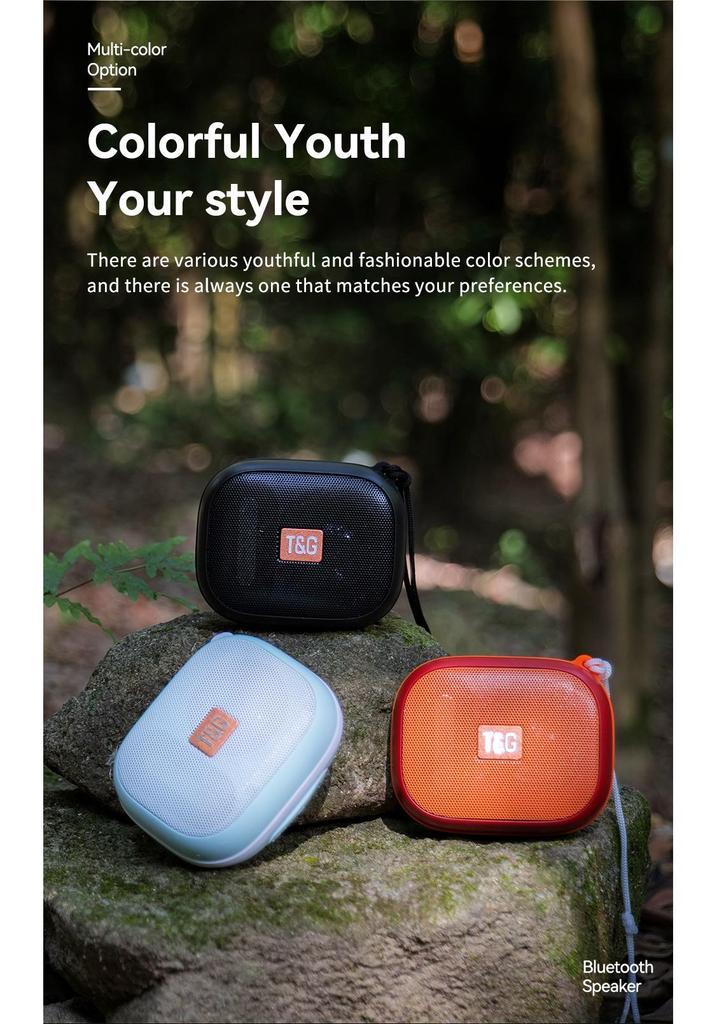 Portable Waterproof Bluetooth Speaker with Subwoofer, TWS Pairing & Lanyard
