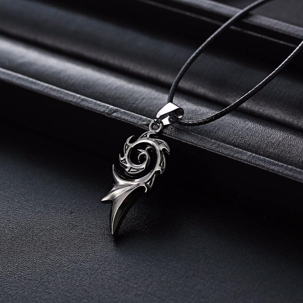 New Men Jewelry Retro Titanium Steel Punk Rock Choker Hip Hop Pendant Dragon Flame Necklace