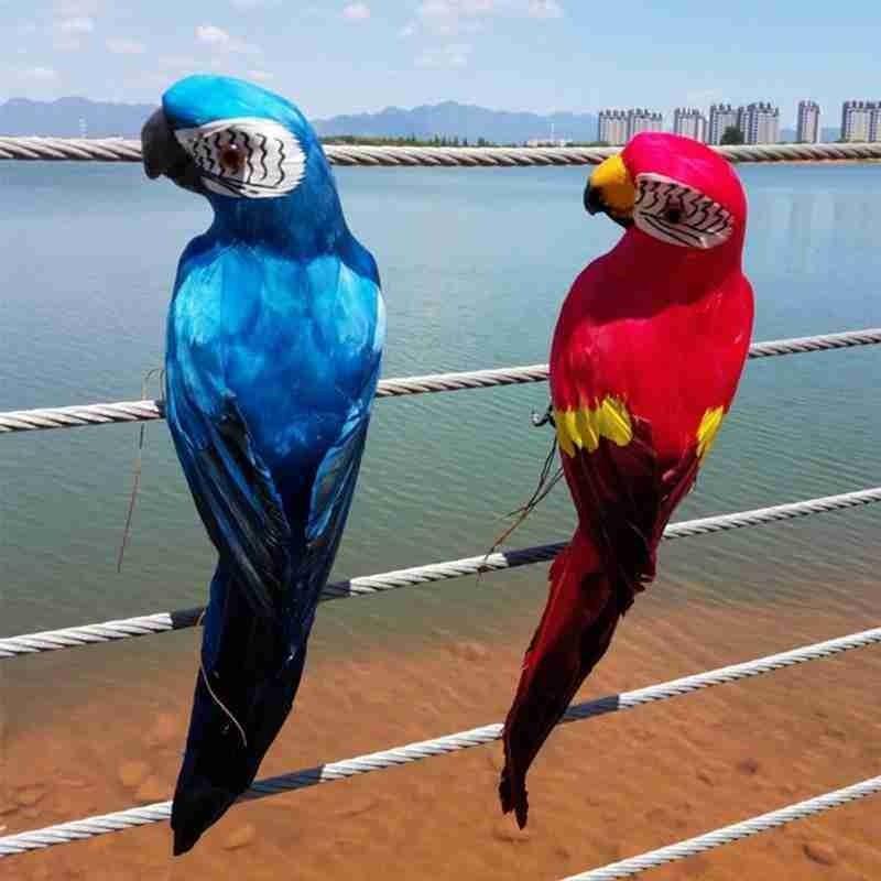 Simulation Parrot Garden Ornaments Creative Feather Lawn Figurine Ornament Animal Bird Outdoor Garden Party Prop Decoration Miniature