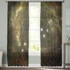 Colorful Space Nebula Starry Sky Galaxy Sheer Voile Curtains For Living Room Bedroom Kitchen Hotel Decor Chiffon Tulle Curtains