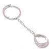 Natural White Topaz Gemstone 925 Sterling Silver Jewelry Keychain 3.15" ETC-13832