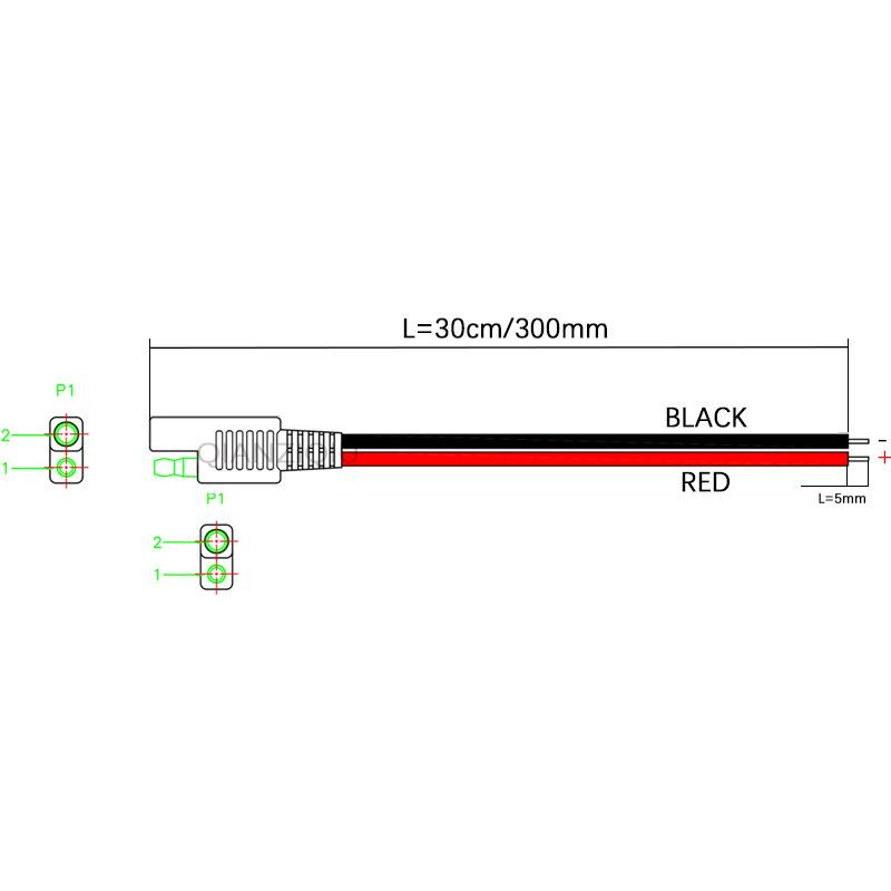 30Cm 10A Power Automotive Extension Cable Sae Connector Cable Quick Disconnect