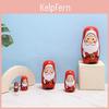 Wooden Russian Nesting Dolls Set With Christmas Decor And Modern Minimalist Style For Holiday Gift