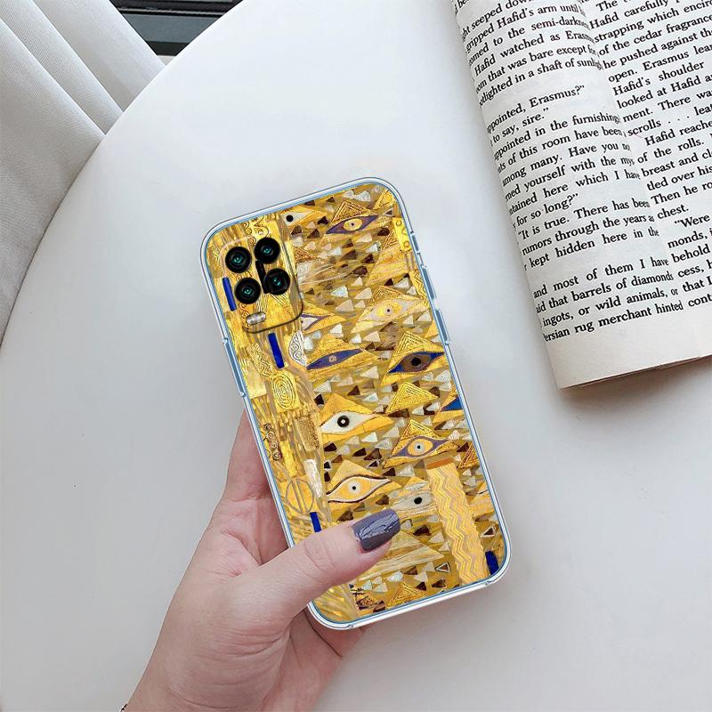 QE14 Gustav Klimt Transparent Phone Case for Samsung Galaxy A04 A04S A14 A23 A34 A54 M23 M33 M52 M53