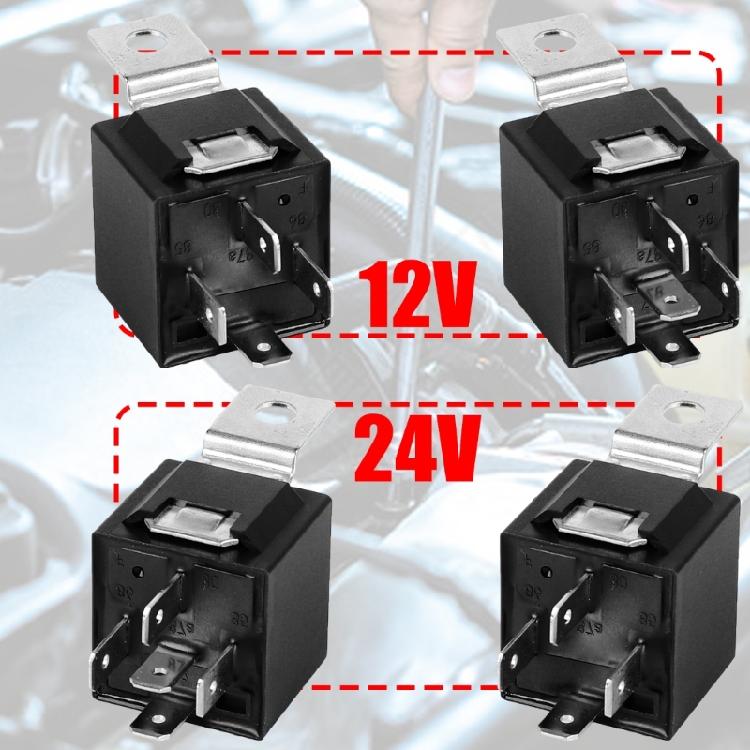 Universal 12V/24V Automotive Relays 5 Pin 40A Design Improved Durability Efficient Power Regulation for Car