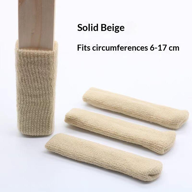 Table Chair Foot Cover Pad Protective Stool Foot Cover Leg Cover, Double-layer Thickened Knitted Chair Foot Cover Silent Non-slip Foot Cover