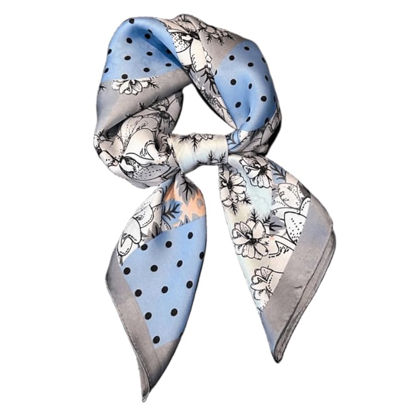 

[KOUMAKI] scarf ladies cat pattern cat print bandana shawl neckerchief 70×70cm silk style Stylish mother s day square How to roll bag decoration hair