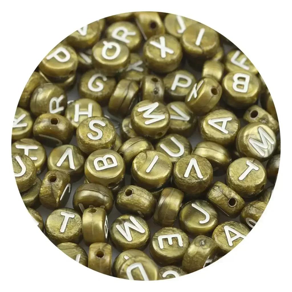 100/200/300/500pcs Acrylic Mixed Color Letter Beads Round Loose Spacer Russian Beads For Jewelry Making Diy Handmade Bracelet