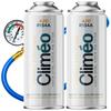 Climeo 2X400ml + Mangueira Com Manômetro - Gás Refrigerante Ecológico R134A/R12 | Serviço Autônomo de Ar Condicionado