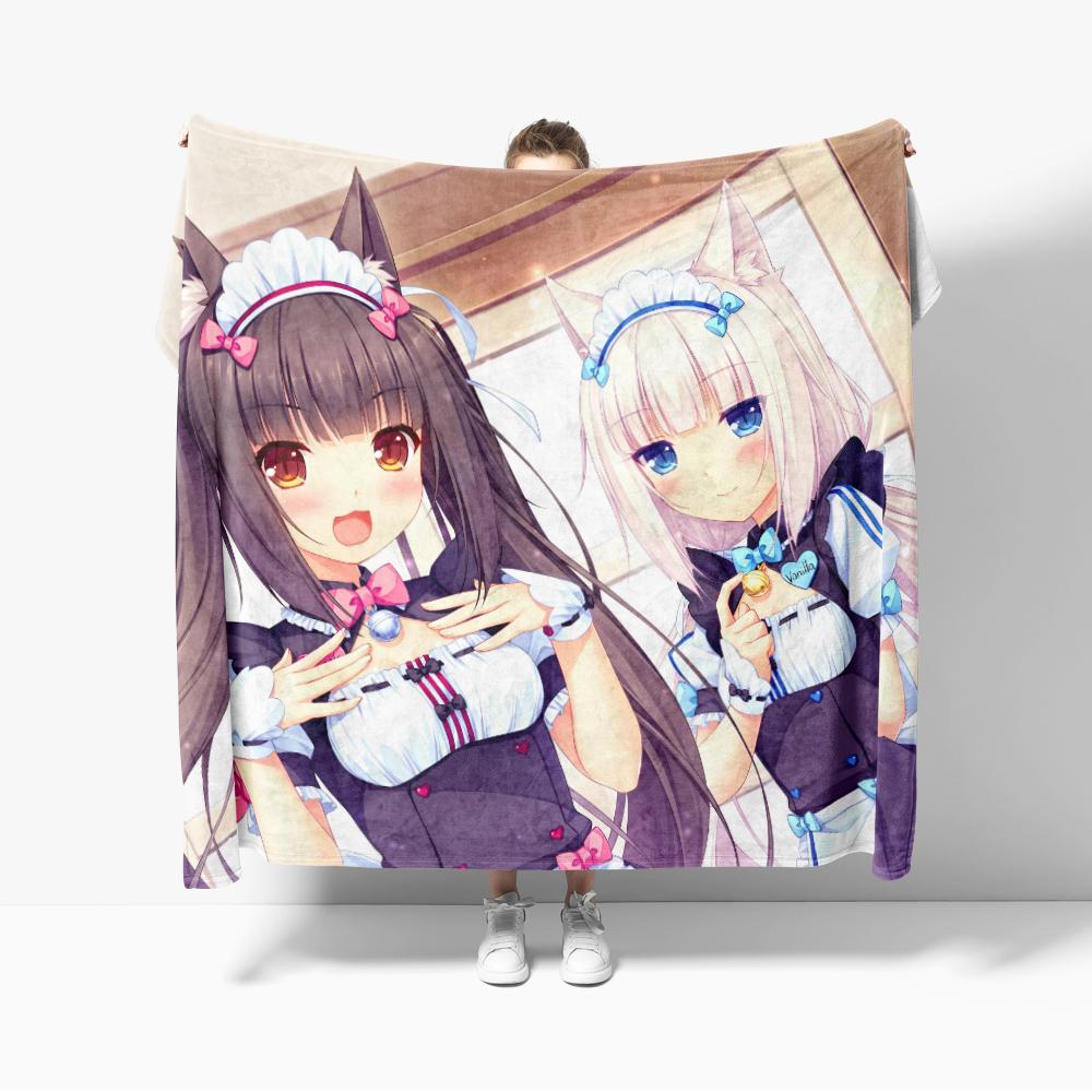 Anime Nekoparas Flanne Blanket Soft comforter sets throw for Couch Warm Flannel Blankets Bedroom Kawaii Cute