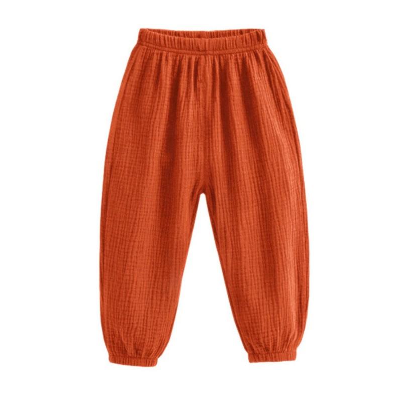 Kids Pants Cotton Linen Soft Trousers Casual Long Pants for Boys and Girls