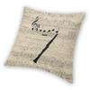 Clarinet Instrument Square Pillowcase Polyester Linen Velvet Pattern Zip Decor Pillow Case Bed Cushion Cover 18"