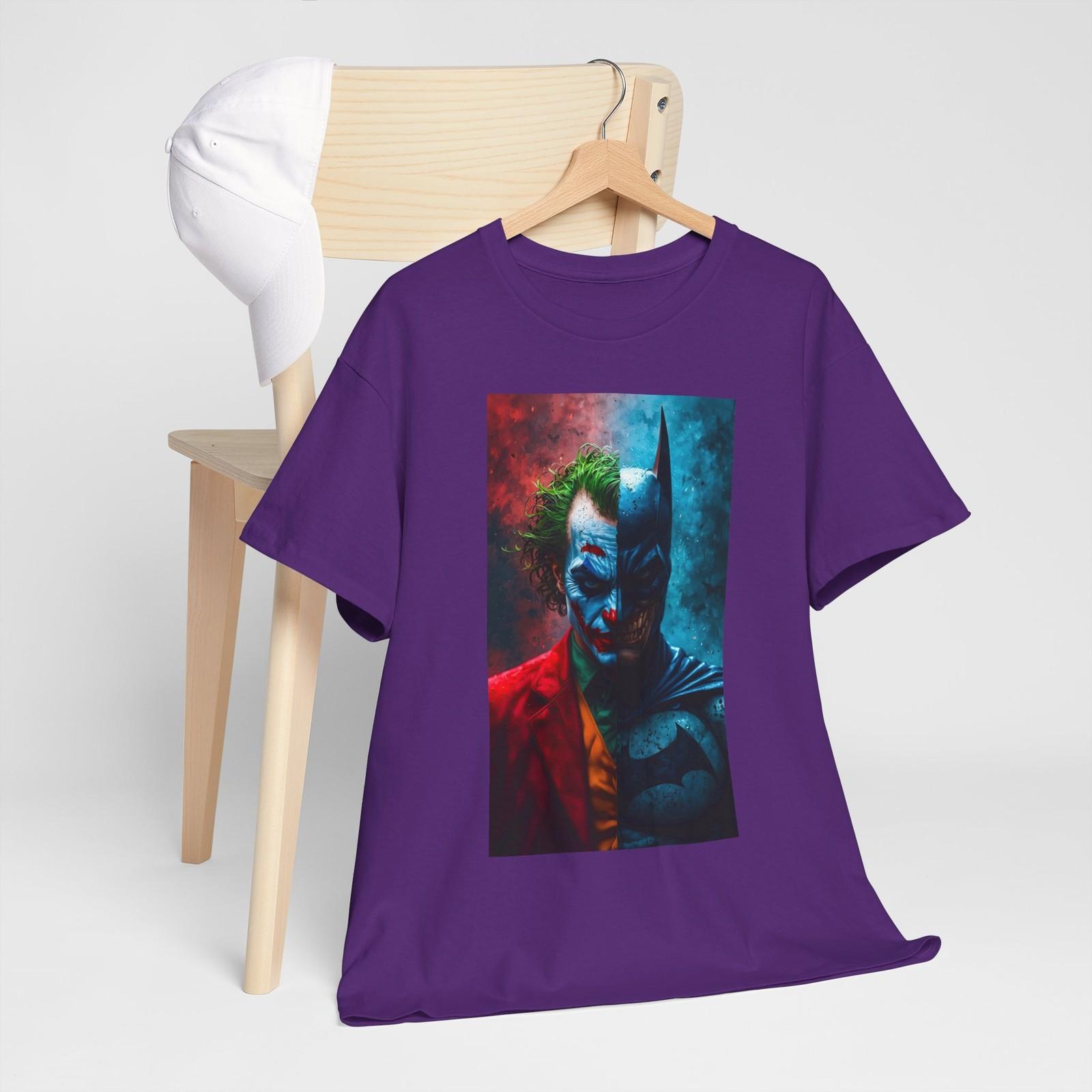 Half Joker Half Batman T-Shirt | Split Face Comic Hero Villain Tee S разноцветный