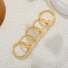 Gold Color Stainless Steel Multilayer Connecting Ring for Women 18K Gold Plated Stackable Jewelry Statement Trendy Party Gifts
