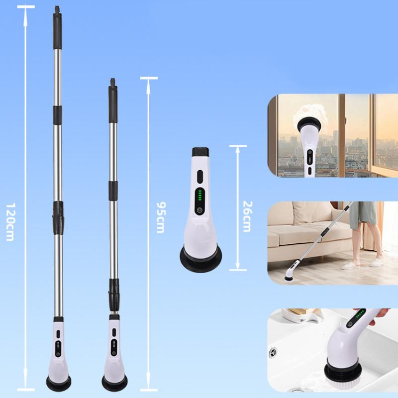 1 In 9 Electric Spin Scrubber Cordless Cleaning Brush White Supplies Household