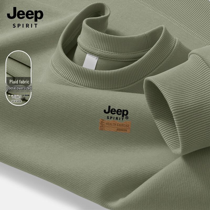 JEEP SPIRIT Men s Printed Round Neck Pullover Sweatshirt M