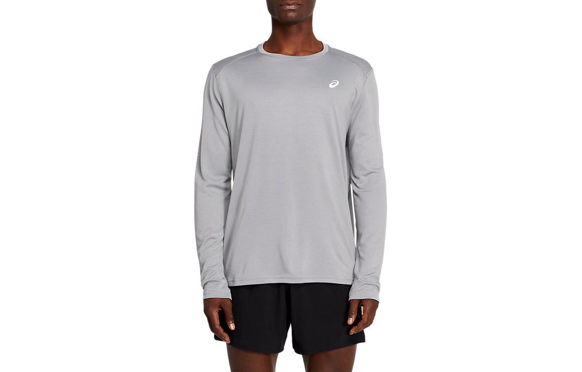 ASICS T Shirts Men s Gray Crew Neck Moderate Straight Fit 2031B710-031 M