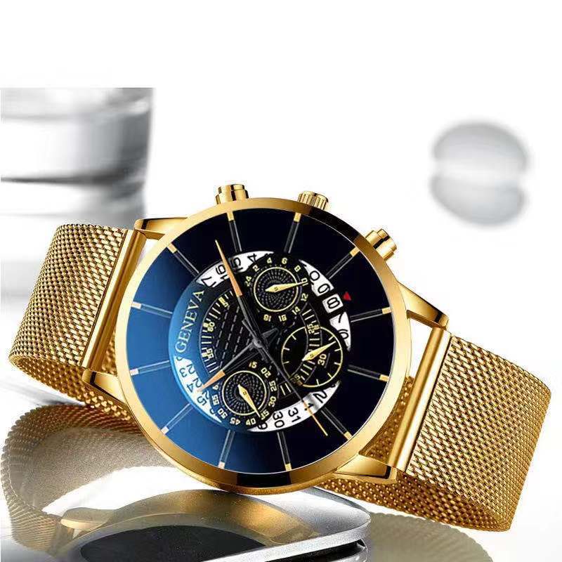 Business Leisure Watch, Transparent Hollow Non-Mechanical Men'S And Women'S Alloy Mesh Belt Calendar Watch