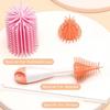 Long handle Baby Bottle Brush Set 360 Degree Rotation Silicone Feeding Bottle Cleaners  Nipple