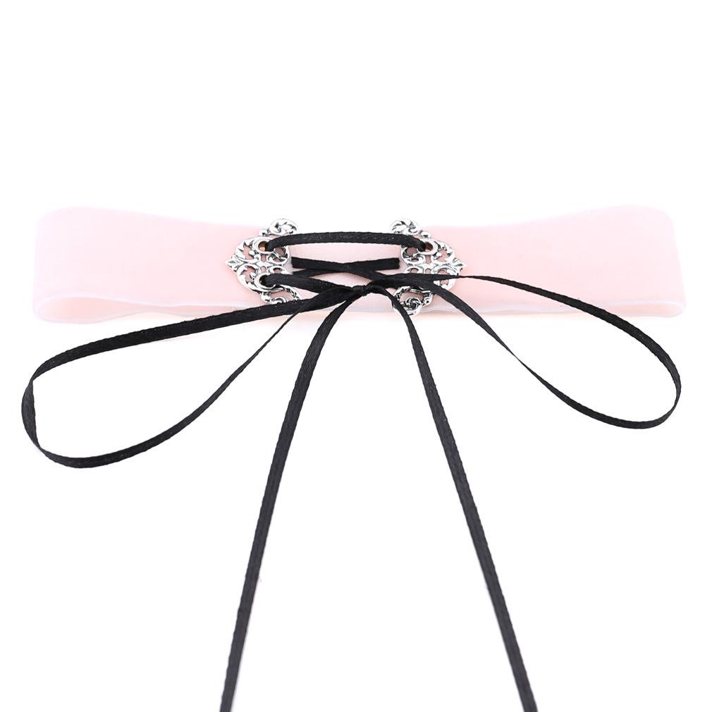 Wide Velvet Choker, Hollow Alloy Pendant Soft Velvet Streetwear Neck Collar