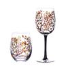 Four Seasons Hand-Painted Crystal Glass Goblet & Egg Cup Set