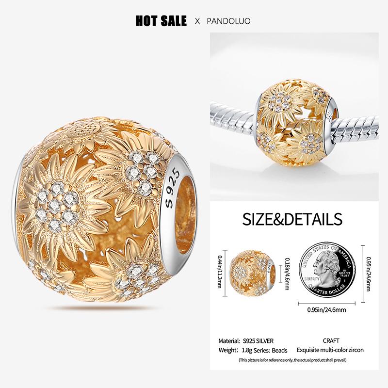 Nou În Aur Roz Margele Charm Pendente Potrivite Brățară Brățară Colier Breloc Femei Lux Bijuterii DIY Petrecere Festival Cadou