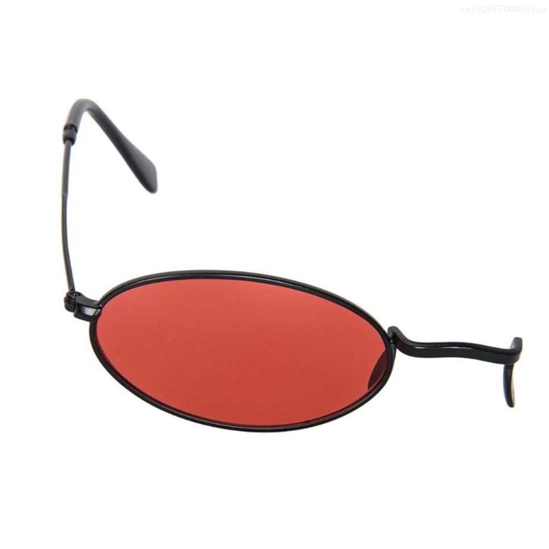 Monocular Glasses with Chain Devil Horns Hair Clips Monocle Sunglasses Alastor Costume Accessories for Halloween Cosplay F0S4