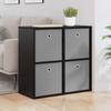 Sideboard with Drawers Black Oak Effect 68.5 x 32 x 67 cm