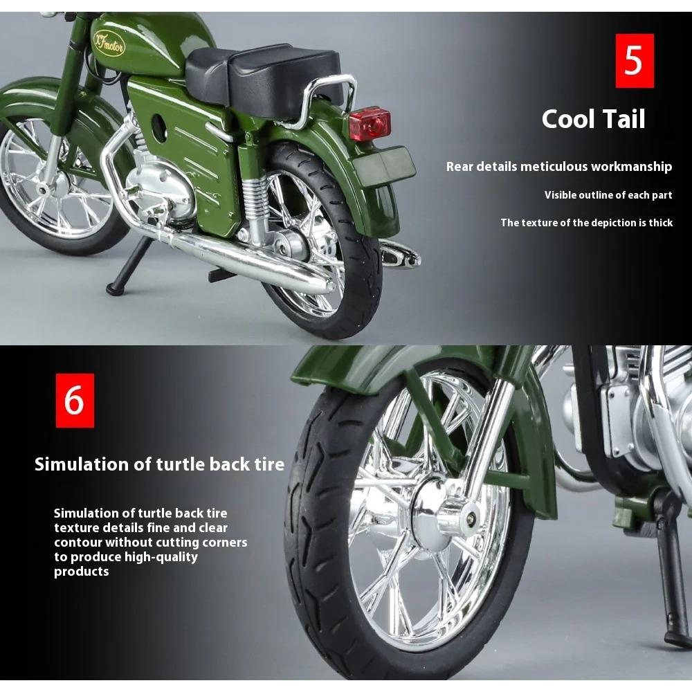 1/10 Scale Czechoslovakia Jawa250 Classic Motorcycle Alloy Diecast Car Model Decorate Collecting Hobbies Birthday Gifts for Boyfriend