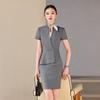Teluoman Women's Short Sleeve Professional Suit Set