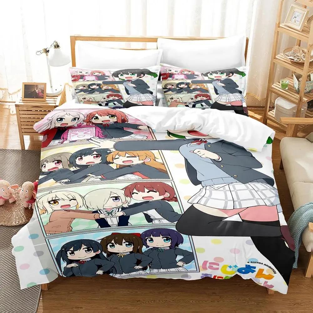3D Print Anime Nijiyon Animation Bedding Set Duvet Cover Bed Set Quilt Cover Pillowcase Comforter King Queen Size Boys Adult