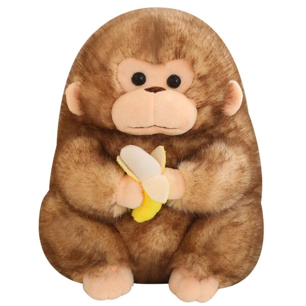 

PP Cotton Banana Monkey Plush Toy Fluffy Banana Monkey Doll Monkey Stuffed Doll Easter Gifts 23cm коричневий