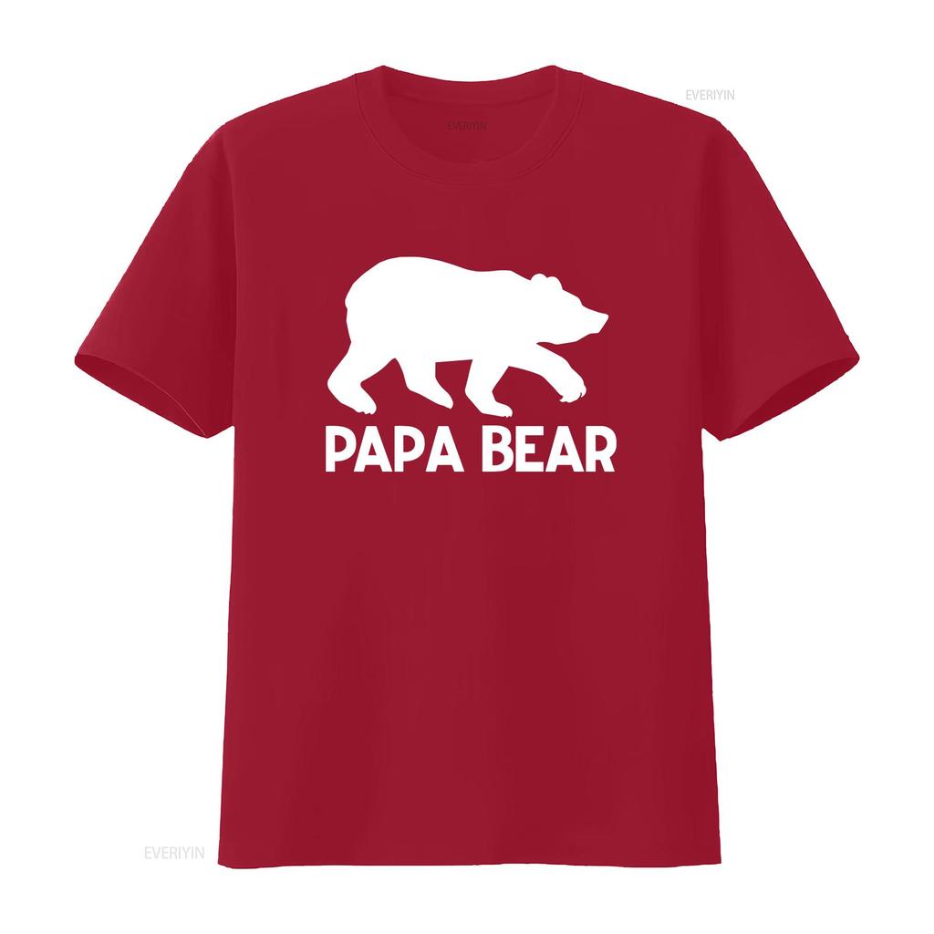 Mens Papa Bear T Shirt Funny Dad Grandpa Fathers Day to Be Cotton Item 1923 vintage Washed Soft streetwear graphic Stretched
