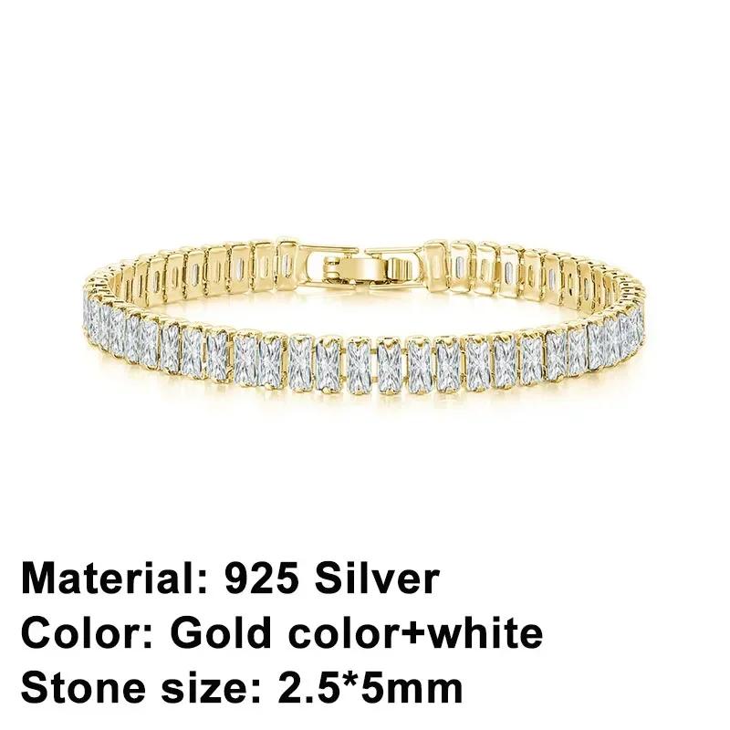 New 925 Sterling Silver Cubic Zirconia Square Rose Gold Bracelet Luxury Fashion Lady Exquisite Engagement Wedding Jewelry Gift