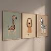 3 Stück Safari Kinderzimmer Wandbilder Boho Kinderzimmer Drucke Poster Dschungeltiere Kinderzimmer Kunst Tier Kinderzimmer Dekoration Tierdrucke Geschenk