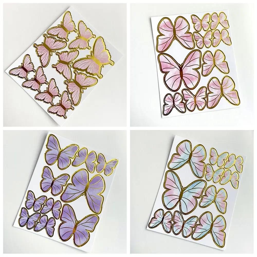 1Sheet Happy Birthday Sequins Butterfly Cake Topper Cake Decoration Simulation Butterflies Wedding Cake Decorating Supplies