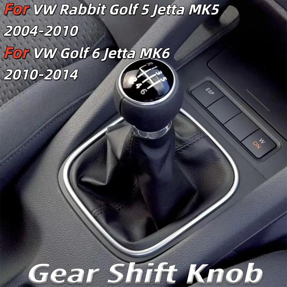 Car Accessories 5/6 Speed Car Gear Shift Knob Lever Shifter Handle Stick With Gaiter Cover Fit For VW Golf Jetta MK5 MK6
