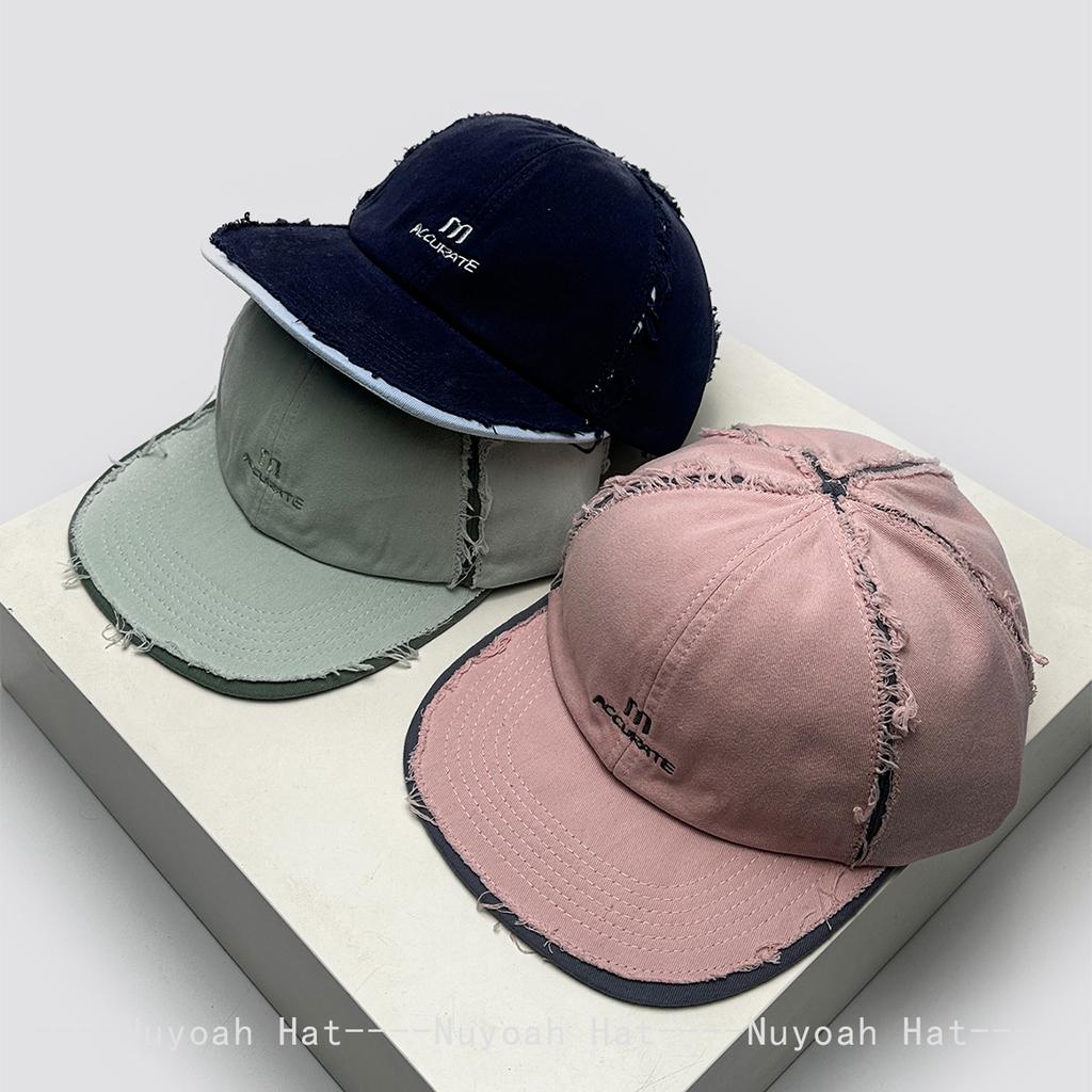And Women Korean Style Vintage Embroidered M Letter Prints Baseball Caps Sun Protection Flat Brim All-Match Street Style Peaked Hats Fashion