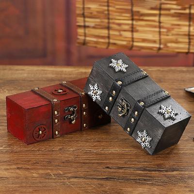 Vintage Jewelry Box Wooden Storage Case Classical Treasure Box for Women Girls Trinkets Rings Bracelets