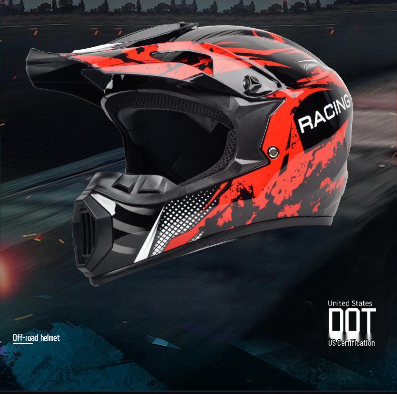 DOT-Certified Full Face Off-Road Motorcycle and Mountain Bike Safety Helmet