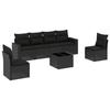 VidaXL Salon de jardin 7 pcs avec coussins noir résine tressée 3218805