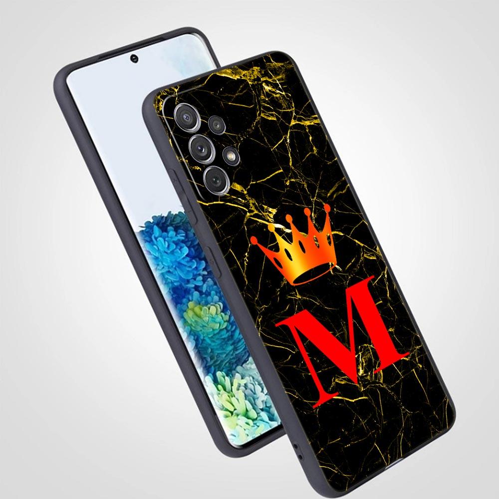 Marble Letter Phone Case For Samsung Galaxy A17 A07 A55 A35 A25 A15 A05 A33 5G A31 A23 A21s A13 A41 A73 A53 A51 A71 A03 S10Cover
