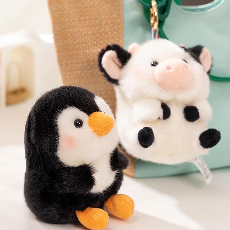 Cute Cartoon Panda Plush Toy Pendant Keychain Kawaii Stuffed Animals Keychain Novelty Backpack Decoration Accessories Gifts