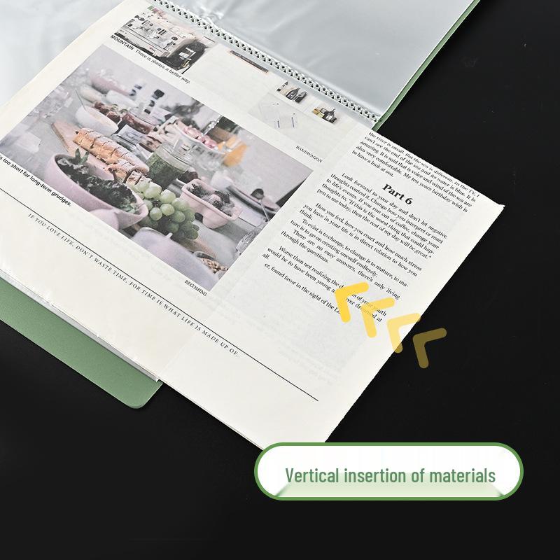 Gradient Transparent Multi-layer Music Score & Test Paper Folder - Large Capacity Storage Book with Flip-over Insert Pages