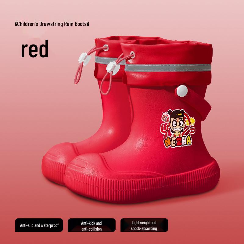 Children's Waterproof Non-Slip Rubber Rain Boots for Boys and Girls - Warm, School-Ready Footwear