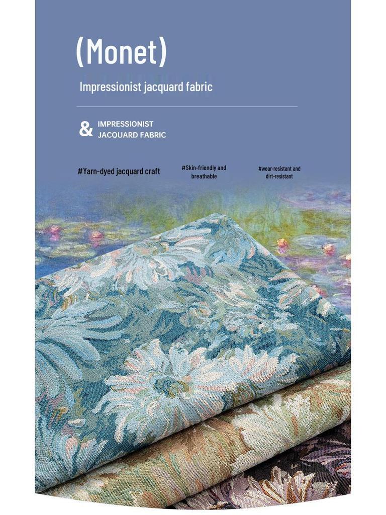Tecido Jacquard Estilo Monet para Vestuário, Toalhas de Mesa e Projetos DIY
