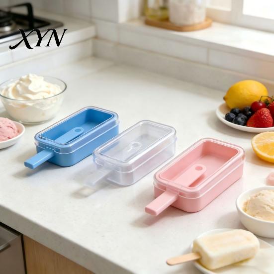 Moule à Glace à l'Eau Fait Main en Silicone avec Bâtonnet, Réutilisable Qualité Alimentaire, Fabricant d'Esquimaux d'Été avec Couvercle, Lolly Congélateur DIY pour la Cuisine